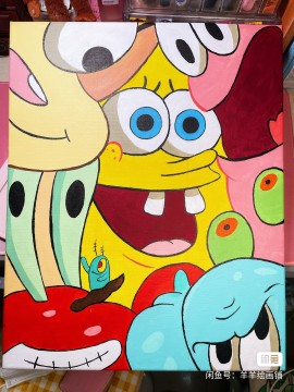 YANGYANG's SpongeBob SquarePants Hand drawing with Acrylic Paint